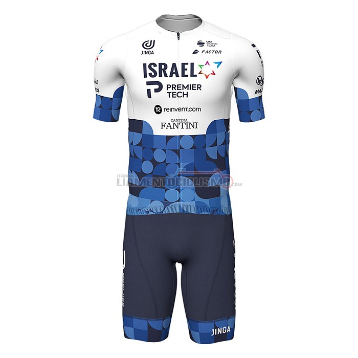 Abbigliamento Ciclismo Israel Cycling Academy Manica Corta 2022 Blu Bianco(1)